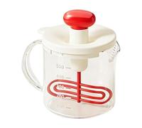 Egg Mixing Cup - Clear Hand Press-Type Kitchen Gadget | Transparent Large Capacity Egg Beater | Manual Press Whisk Mixing Strainer Cup | for Home Dorm Apartment Daily Baking Cooking Cream Milk Powder