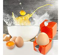 Egg Opener and Egg Cubes - Easy and Safe Egg Cracker Tool - Egg Separator and Shell Cutter - Handheld Egg Divider for Kitchen and Baking (Red)