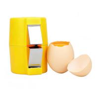 Egg Opener Tool, Portable Egg Shell Opener, Handheld Egg Cracker for Home, Dorm, Kitchen, Stainless Steel and PP Material (Yellow)