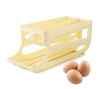 Egg Organiser for the Fridge - Automatic Rolling Egg Dispenser with 3 Levels, Multi-Purpose Storage for Eggs, Drinks, or Snacks | Robust Container for Travel, Camping, Hen
