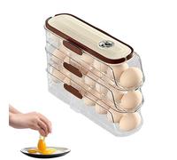 Egg Organiser - Rolling Stackable Egg Dispenser | Automatic Rolling Fridge Egg Holder Household Space Saving