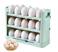 Egg Organizer for Fridge, Space Saving Dispenser - Large Egg Storage Organizer for Refrigerator - Freezer Kitchen Dresser Cupboard Home