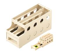 Egg Organizer - Stackable Egg Tray 2 Tiers, Space Saving Storage Rack | Durable Kitchen Refrigerator Container for Collecting Eggs, Or