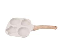 Egg Pan, Aluminium Alloy Nonstick Frying Pot 4 Hole Omelette Pan Pancake Maker with Wood Handle Omelette Pan for Breakfast Egg Pancake Burger