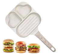 Egg Pan,Hamburger Bread Pancakes - Burger Bread and Burger Pan, Bacon Pot for Cooking Multi-Section Eggs for Breakfast, Bacon, Eggs
