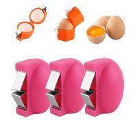 Egg Peeler, Kitchen Gadgets 2026 New Egg Cracker Shell Opener Remover Separator Tool for Raw Eggs, Handheld Egg Cutter, Portable Egg Cracking Tool for Cooking Camping Kitchen Gadgets (Pink, 3PCS)