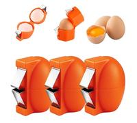 Egg Peeler, Kitchen Gadgets 2026 New Egg Cracker Shell Opener Remover Separator Tool for Raw Eggs, Handheld Egg Cutter, Portable Egg Cracking Tool for Cooking Camping Kitchen Gadgets (Orange, 3PCS)