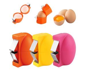 Egg Peeler, Kitchen Gadgets 2026 New Egg Cracker Shell Opener Remover Separator Tool for Raw Eggs, Handheld Egg Cutter, Portable Egg Cracking Tool for Cooking Camping Kitchen Gadgets (3 Colors, 1 SET)