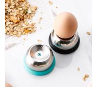 Egg Piercer, Stainless Steel Egg Piercer for Hard-Boiled Eggs, Manual Egg Puncher for Home Use (Black+Blue)