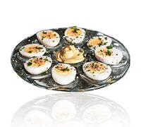 Egg plate for serving or as a decoration with space for up to 8 eggs and a dip - eye-catcher in any dining room, kitchen, living room