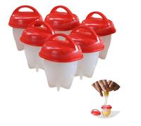 Egg Poacher, 6Pcs Non Stick Silicone Egg Boilers without Shell Silicone Egg Cup Set Egg Cups for Cooking Eggs for Making Soft or Hard Eggs Steamed Eggs Soft-Boiled Eggs