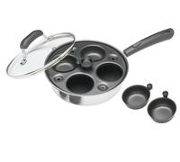 Kitchencraft Carbon Steel Non Stick Induction Safe 4-Cup Egg Poacher, 21 Cm One Colour