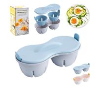 Egg Poacher Microwave Cooker, 2 Cavity 3 IN 1 Drain Poached Egg Cups with Lid and Removable Tray, Egg Boiler Poacher Maker for Perfect Eggs, Easy to Use Kitchen Cooking Gadgets (Blue)