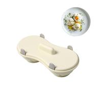 Egg Poacher Microwave Egg Cooker, 2 Cavity Edible Silicone Double Drain Poached Egg Cups, Microwave Egg Poacher Kitchen Cooking Gadgets (Off white)