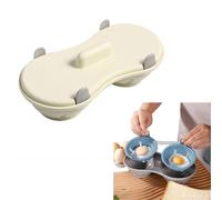 Egg Poacher Microwave Egg Cooker, 2 Cavity Edible Silicone Double Drain Poached Egg Cups, Poached Egg Maker Egg Cooker Kitchen Cooking Gadget