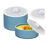 Egg Poacher Set of 3, Silicone Egg Poaching Cups with Lids for Microwave Egg Cooking, Toaster Oven Air Fryer Egg Mold Nonstick Poached Egg Maker