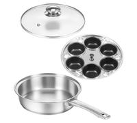 Egg Poacher Stainless Steel 6 Cups Egg Poacher Pan Uniform Heating Poached Cooker Thermal Insulation Poached Maker Pan with for Home(silver,1)