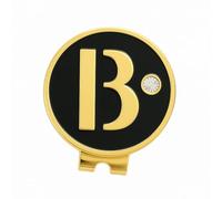 EGG PRO Initial Golf Ball Marker, 3 cm Diameter, Crystal Accent, Initial B