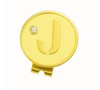EGG PRO Initial Golf Ball Marker, 3 cm Diameter, Crystal Accent, Initial J