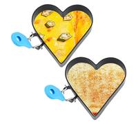 Egg Ring Egg Poacher 2Pcs Non-Stick 4 Inch Heart Shaped Egg Rings for Frying Eggs with Silicone Handle, Stainless Steel Egg Mold for Breakfast Sandwiches Griddle Crumpet Type 2