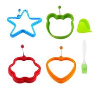 Egg Ring - Non Stick Fried Egg Ring | 4 Food Grade Egg Cooking Rings | Nonstick Pancake Rings Set | Heat-Resistant Egg Cooking Ring Molds in 4 Shapes for Frying Eggs, Pancakes