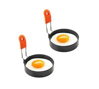 Egg Ring, Round Egg Rings, 2pcs Stainless Steel Egg Rings, Round Egg Rings Non Stick Stainless Handle Fried and Poached Egg and Nonstick Pancake Cooking Rings Egg Egg Moulds for Fried Eggs