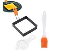 Egg Ring Set - Square Egg Ring for Frying the | Square Egg Mould with Silicone Handle | Egg Baking Ring | Egg Mold for Breakfast