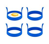 Egg Rings for Frying Eggs - Egg Cooker Ring | 4x Pancake Mold - Silicone Egg Molds for Griddle | Egg Sandwich Maker | Pancake Shaper