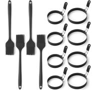 Egg Rings Stainless Steel Pancake Egg Mold for Frying Eggs (Black White)
