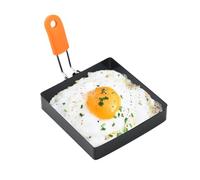 Egg Roasting Rings, Square Egg Shape, Egg Rings for Roasting Eggs, Square Egg Ring, Stainless Steel Fried Egg, Frying Pan Pancake Maker with Silicone Handle for Breakfast Omelette Sandwich