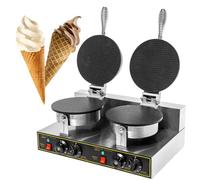 Egg Roll Machine, Waffle Cone Maker, 1200W Stainless Steel with Temperature Control, Adjustable Timer for Omelets and Crepes