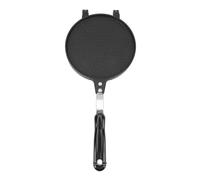 Egg Roll Press Pan, Non Stick Aluminum Stove Top Tortilla Press with Handle for Kitchen, Double Sided Pancake and Taco Maker, 6.8 Inch Flatbread Press for Home Cooking (Grid Style)