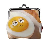 Egg Rolling Eyes Leather Kiss Lock Coin Purse-Small Mini Wallet for Women