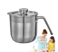 Egg Separator for Raw Eggs, Yolk Separator in White Stainless Steel - Large Capacity Separator with Lid and Handle for More Preparation