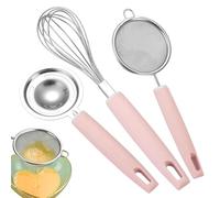 Egg Separator, Long Handled Egg Sieve Tool, White Extractor, Professional Filter Divider Whisk and Strainer for Perfect Cooking and Baking Needs, Pink