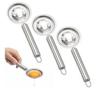 Egg Separator Tool, Stainless Steel Egg Yolk Separator for Raw Eggs, Egg White Separator for Baking, Cooking, and Protein Meal Prep, 20 x 7.2 cm (3pcs)