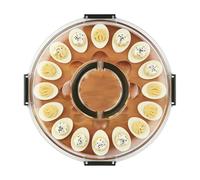 Egg Serving Tray - Covered Design with Twenty-Four Slots | Deviled Eggs Dinner Thanksgiving Easter Entertainment Home Kitchen Catering Appetizer Serving Table
