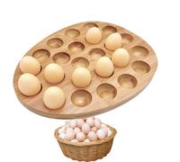 Egg Serving Tray - Wooden Platter, Deviled Eggs Charcuterie Presentation | Multi-Purpose Sboard, Decorative Food Display, Wooden Egg Holder, Home Food Cutting , E