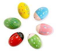Egg Shakers, 1.57x2.76" Large Wooden Egg Shaker, Personalized Easter Eggs, Customized Stamps for Fresh Eggs, Cute Colorful Learning Toys for Kids Todders Easter