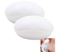 Egg-Shape Foot Grinder,Portable Egg Callus Remover for Velvety Feet, Durable Manual Pedicure Tool,for Dead Skin Removal,Highly Effective Callus Remover Wake up Velvety Feet,for Foot Spa (White 2PCS)