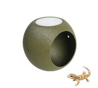 Egg Shape Reptile Hide Cave, Pet Hideout with Humidifying Sponge | Plastic,Self-Adhesive Tape & Biomimetic Rough Surface,Easy to Clean Maintain for Tree Frog,Gecko Bearded Dragons Small Pets