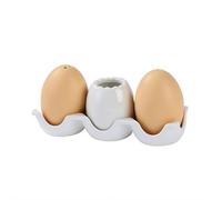 Egg Shape Salt and Pepper Shakers,Ceramic Novelty Salt Pepper Shaker Set with Tray,Cute Spice Jar Set for Kitchen Gadgets Cooking Table, RV, Camp,BBQ