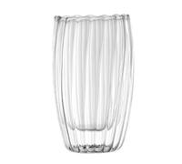 Egg Shaped Double Walled Insulated Borosilicate Glass Coffee Cup - Clear, No Handles, for Cappuccino, Latte, Tea, Milk