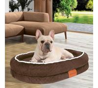 Egg-Shaped Memory Foam Dog Bed,an Orthopedic Dog Sofa Suitable for Small and Medium-Sized Dogs,With four-Sided neck Support,Waterproof and Non-Slip,and Removable and Washable Cover. (Coffee Color, M)