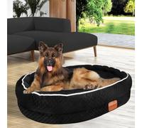 Egg-Shaped Memory Foam Dog Bed,an Orthopedic Dog Sofa Suitable for Small and Medium-Sized Dogs,With four-Sided neck Support,Waterproof and Non-Slip,and Removable and Washable Cover. (Black, XL)