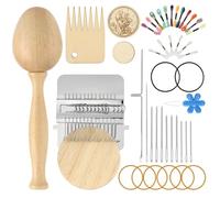 Egg-Shaped Patch Weaving Tool For Socks, With All Weaving Kit, Darning Thread Set For Handcraft Diy, 14 Hook Mini Speedweve Style Weaving, Darning Egg Weaving Tool Set