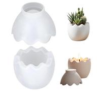 Egg Shaped Silicone Mold, 2-Piece DIY Resin Candle Holder Mold for Crafting Unique Eggshell Decor, Easter Silicone Molds for Resin and Wax - Easter Molds