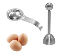 Egg Shell Break Point Source & Egg Yolk Separator Set, Stainless Steel Egg Opener and Egg Separator, Made of High Quality 304 Stainless Steel, Dishwasher Friendly, Time-Saving Tool for Kitchen