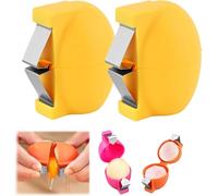 Egg Shell Opener 2 Pcs Egg Topper Cutter Tool Egg Cracker Tool Egg Peeler Tool Handheld Egg Topper Cutter Tool Easy Egg Cracker Tool for Home Kitchen and Restaurant (Yellow)