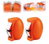 Egg Shell Opener, 2Pcs Stainless Steel Egg Cracker Tool, Multifunctional Egg Shell Opener for Raw & Hard-Boiled Eggs, Handheld Kitchen Gadget for Easy Peeling & Separating